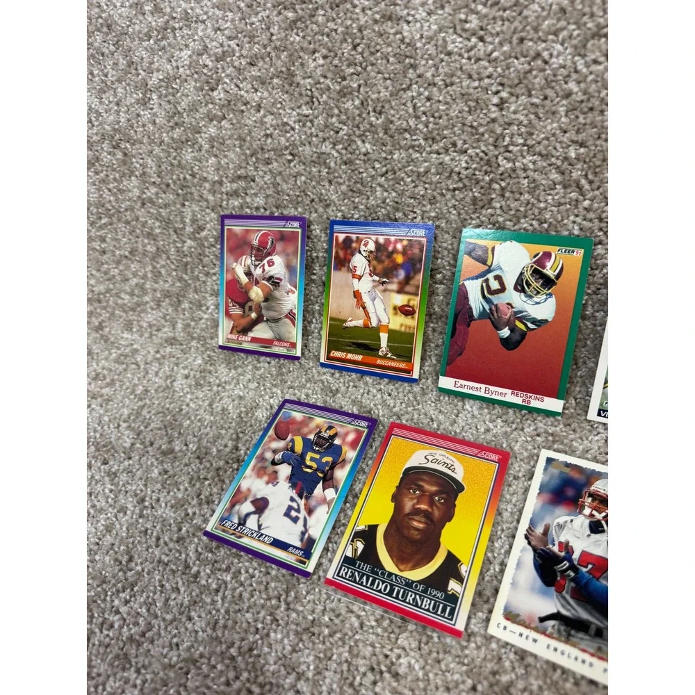 Vintage 90s Football Card Lot Score Fleer Upper Deck NFL Trading Cards 9pc